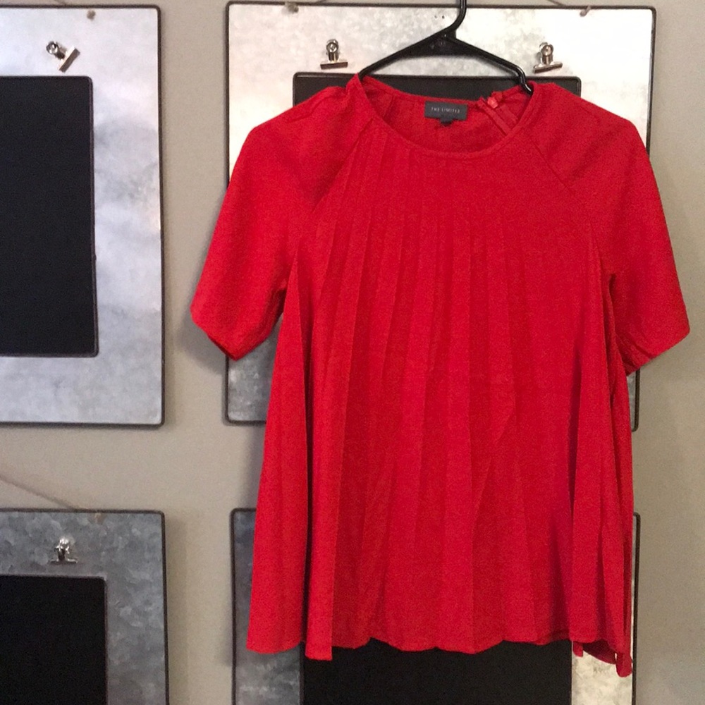 Red pleated top